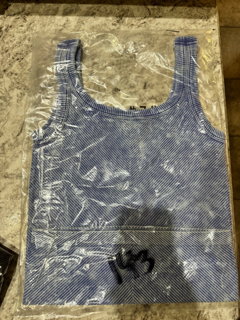 Zenana Outfitters Blue Ribbed Tank Top